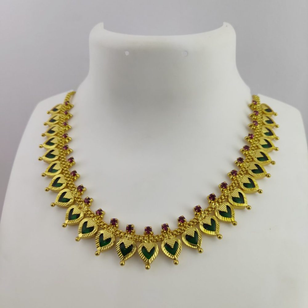 rathi-heartshape-ila design-leaf motif-roopbygopika-necklace-0001